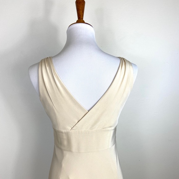 J.Crew Champagne Silk Vneck Sophia dress 8P - Picture 9 of 15